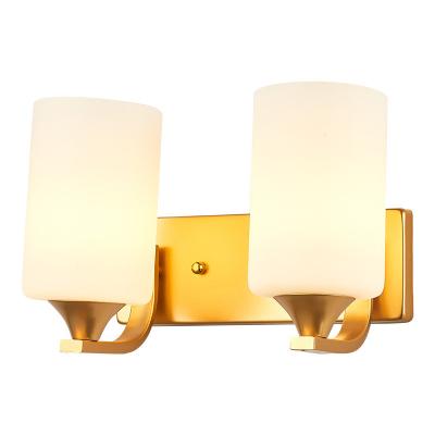 China Creative modern brass bedside all living room small copper light luxury aisle balcony simple wall lamp for sale