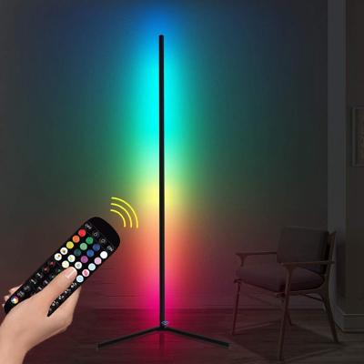 China Modern Simple American Bedroom Living Room RGB Color Indoor Remote Control Colorful Floor Lamp for sale