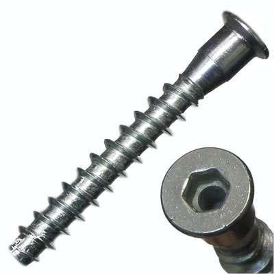 China Euro Zinc Hex Socket Traditional Blue White Deep Hole Screws For Furniture 6.3x50 for sale