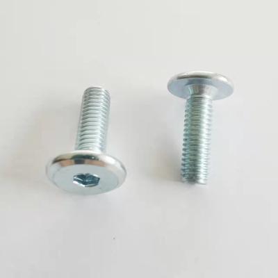 China YZ-B005 Carbon Steel Flat Steel Furniture Head Screw With Internal Hex Socket for sale