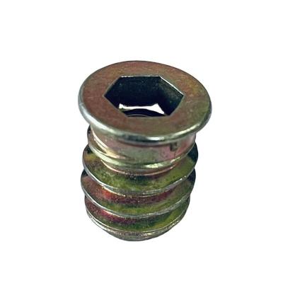 China Industry YZ-N008 General Insert Hexagon Iron Main Wood Insert Nuts For Wood Furniture for sale