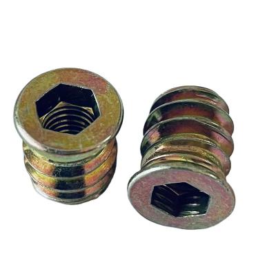 China YZ-N008 Industry Competitive Price General Steel Furniture Wood Insert Nut M5 M6 M8 Threaded Inserts For Wood for sale