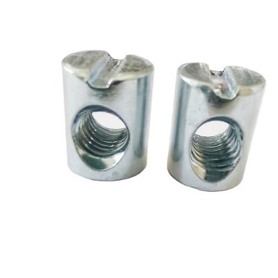 China YZ-N001 General Industry High Quality Non Symetric Bore Barrel Nut For Furniture Wood Bed for sale