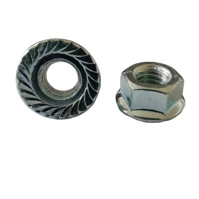 China YZ-N004 General Industry Wholesale Galvanized Serrated Self Locking Hex Flange Nut M4 M5 M6 M8 M10 M12 for sale