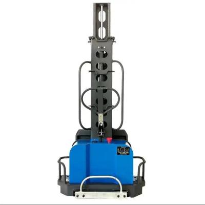 China 500kg Semi Electric Portable Stacker Lifting Forklift Truck Self Body Boarding for sale