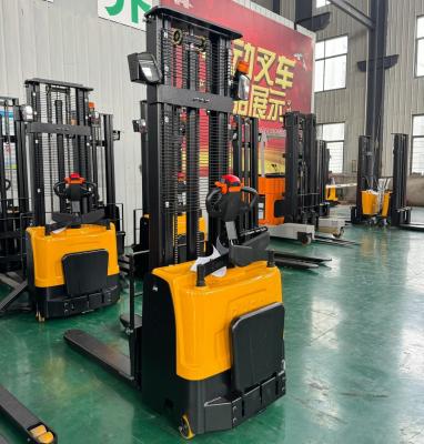 China 1 ton 1000kg lightweight all-electric stacker lift 3000mm pallet stacker with polyurethane wheels for sale