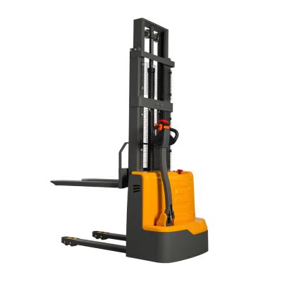 China Electric Walkie Stacker 1.2 Ton 2 Meter Electric Pallet Truck Stacker With DC Motor for sale