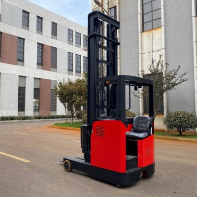 China Seat Mounted Lifting 3500mm Walkie Reach Stacker Forklift Electric Side Shifter Forklift for sale