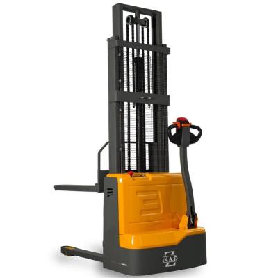 Cina 2m 3m 4000mm Full Electric Walkie Stacker 1200kg 1.2t 1.5 tonnellate Electric Pallet Stacker con maniglia di funzionamento in vendita