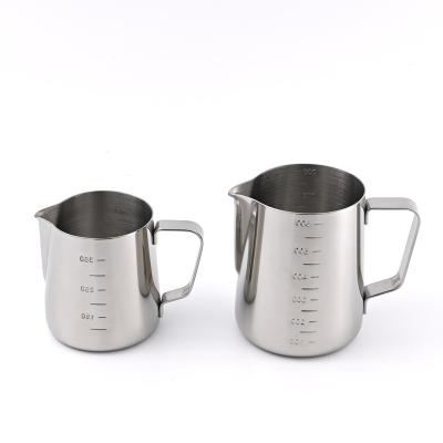 China Modern Coffee Stainless Steel Measuring Frothing Pitcher Milk Jug for sale