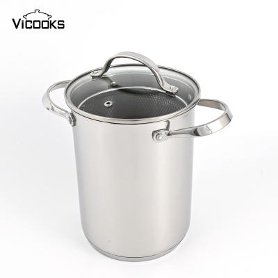 China CLASSIC 3 Pieces Stainless Steel Vegetable Steamer Asparagus Cooking Pot Stock Hot Pot with Stainless Steel Strainer for sale