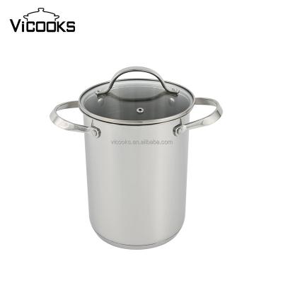 China General use for gas and induction cooker other cookware asparagus pot with mesh basket sieve stainless steel stock pots wholesale for sale