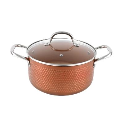 China General Use for Gas and Induction Cooker PTFE and PFOA Ceramic Coating Free Copper Non-Stick Casserole Set for sale