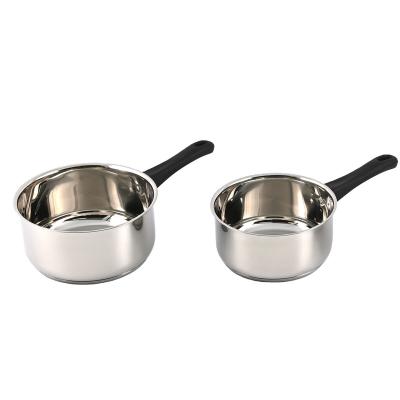 China CLASSIC 2pcs stainless steel saucepan set with plated bottom for sale