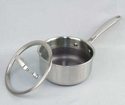 China Sustainable 3ply Stainless Steel Pan With Non-Stick Honeycomb Coating for sale