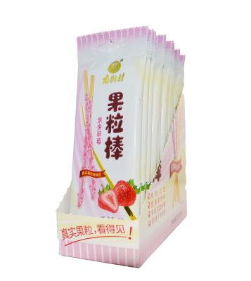 China OEM Low Fat Chocolate Cookie Stick Fruit Strawberry Flavor For Afternoon Tea for sale