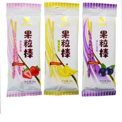 China Low Fat Chinese Factory Chocolate Cookie Stick Fruit Strawberry Flavor for sale