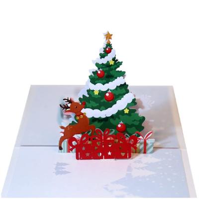 China Hotsale Cute 3d Customized Pop Up Christmas Greeting Greeting Card for sale