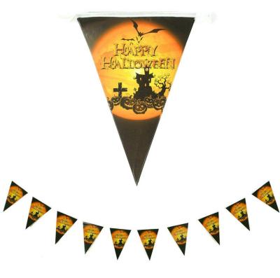 China Custom Christmas Decoration Multi Color Paper Bunting Twine Flag For Christmas Halloween Decoration for sale