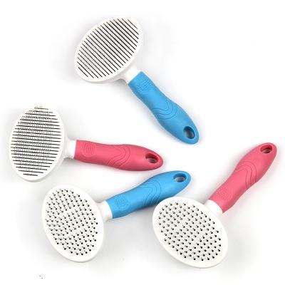 China 2021 Viable Hot Selling Pet Grooming Brush Self Cleaning Mold Slicker Pet Hair Brush For Pet Massage for sale