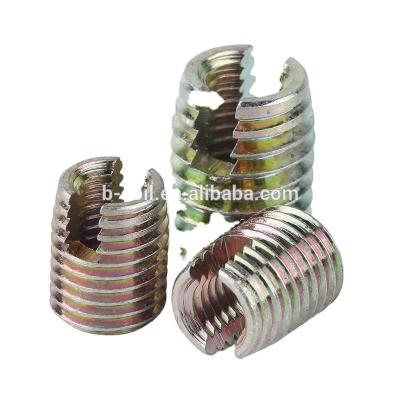 China GALVANIZED M12*1.75 Self Cutting Thread Insert Sleeve Thread Insert 302 Type Self Tapping With Two Cut Slots for sale