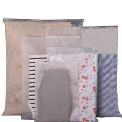 China Recyclable Custom T-shirt Swimwear Packaging Plastic Bag Matte Frosted Slide CPE Packaging Ziplock Bag For Clothing for sale