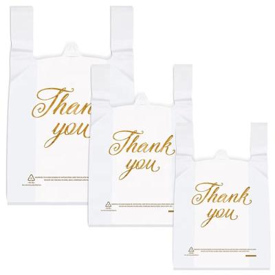 China Custom Recyclable Printed Plastic T-Shirt Bags High Quality Plastic Vest Bag Poly Shopping Carrier Bag For Gift Packaging for sale