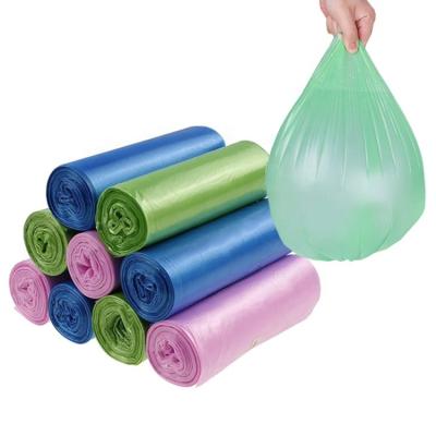 China Recyclable Convenient Daily Use Compostable Garbage Bags Heavy Duty LDPE HDPE Kitchen Trash Sack Garbage Bags With Cut Stitch Design for sale