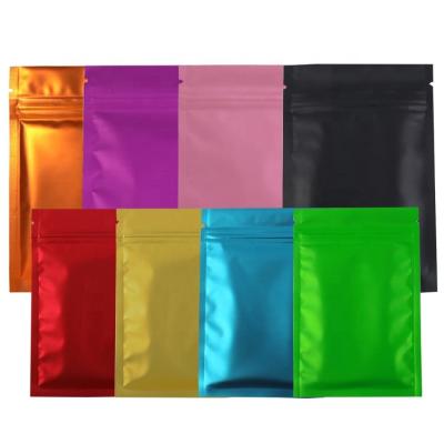 China China Factory Recyclable Aluminum Foil Bag Manufacturing 3 Side Sealing Food Grade Laminated Zipper Closure Flat Plastic Bag for sale