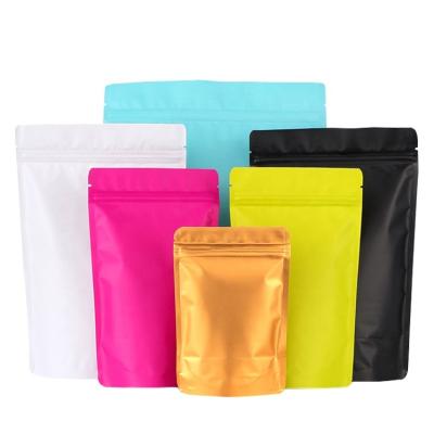 China Recyclable Stock Plastic Colored Rack Up Bag Zipper Closure Aluminum Moisture Proof Rack Up Pouch For Powder Packing for sale