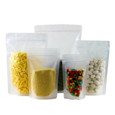 China Eco Friendly Recyclable Stand Up Bag Matte Finish Transparent Stand Up Bag Ziplock Plastic Bag For Spice Nuts Packaging for sale