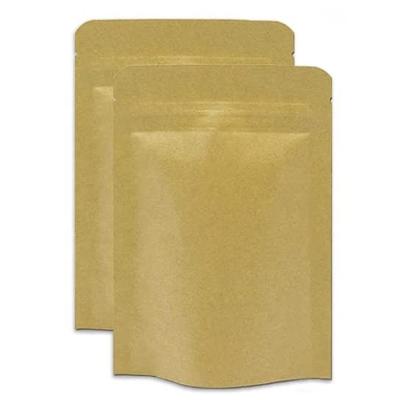 China Recyclable Recyclable Brown Kraft Paper Bag Safety Food Grade Aluminum Foil Stand Up Ziplock Bag For Nuts Dried Fruit Packaging for sale