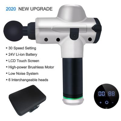 China 2020 New Design Body Pro Sports Muscle Tissue Percussion Sports Brushless Deep Gun Deep Massage Gun 24V 30 Speed ​​24V 30 Display 6 Heads for sale