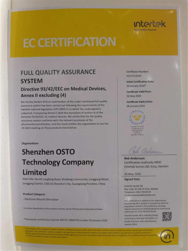 CE - Shenzhen Osto Technology Co., Ltd.