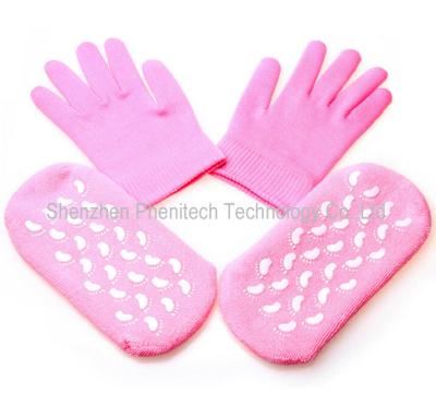 China Reusable Natural Gel Massager Spa Gloves And Socks For Dry Skin Treatment for sale