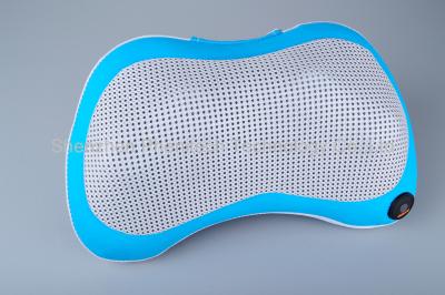 China Portable Blue Vibration Shiatsu Neck Massaging Pillow with Two Heads for sale