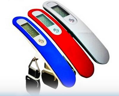 China Stainless Steel Face Surface Electronic Luggage Scale Digital 50KG with Blue Backlight for sale