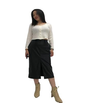 China Factory anti-static aw 22 in stock goods cut and sew pu leather skirt for women for sale