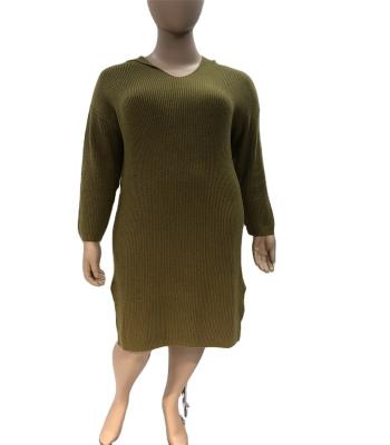 China Factory anti-static in stock goods knitted dress aw 21 women knitwear oversized hoodie dress for sale