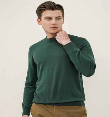 China 2021 Anti-Wrinkle Men's Pullovers Knitwear Tops Basic Merino Style Autumn Winter 100% O-Neck Sweater Plain Knitted Wool Sweater for sale