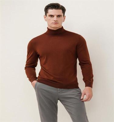 China 2021 Anti-wrinkle men's pullovers knitwear tops turtle neck sweater wool blending autumn winter basic style knitted simple sweater for sale