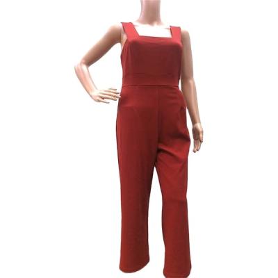 China Cut-and-sew Ladies Style Design Woman Office Street Overalls New Summer Popular Factory Cotton Spandex Overalls Good Quality Sleevelsess for sale