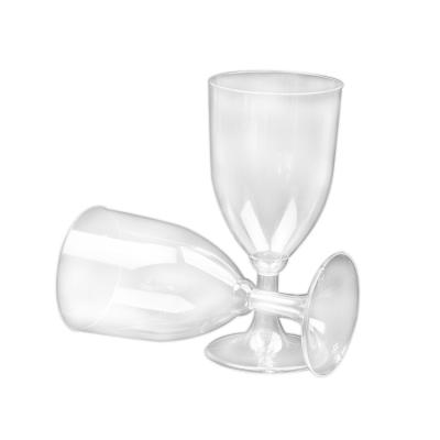 China Michley Korean Custom Logo Wholesale Clear PC Glass Plastic Wine Goblet for sale