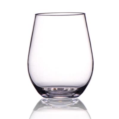 China Wholesale Custom Stemless Plastic Wine Glass Michley Unbreakable Factory Wine Glass 12oz for sale