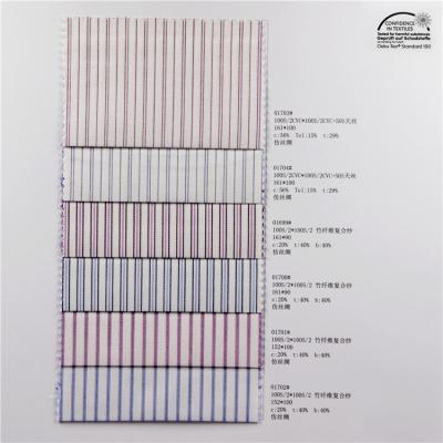 China Shrink-resistant yarn dyed stocklot bamboo fabric for sale