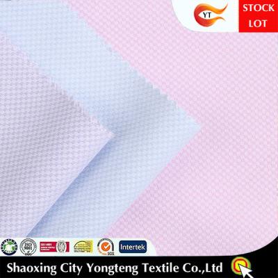 China Stock Lot Shrink-Resistant Cotton 150*90 High Density Stripe Poly Fabric For Office Shirt In China for sale