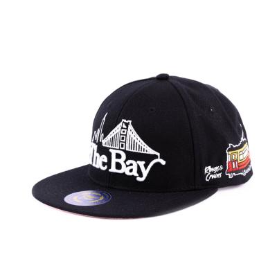 China Black COMMON Seller Custom 3D Snapback Embroidery Caps Men Wholesale Snap Back Hats For Big Head for sale