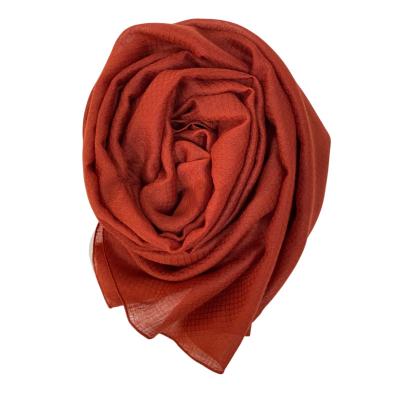 China Wholesale Plain Jacquard Square Scarf Latest Design Voile Polyester Fabric Muslim Jacquard Supplier Hijab for sale