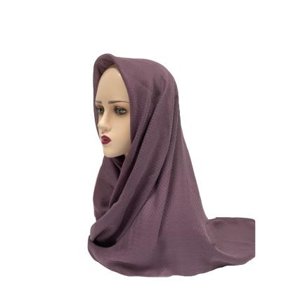 China 2021 wholesale beautiful dyed jacquard polyester square hijab voile fabric jacquard scarf factory price for sale