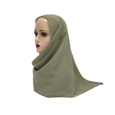 China Hot Selling Square 115cm Low Moq Polyester Muslim Veil Fabric Malaysian Soft Cloth Hijab Muslim Scarf for sale